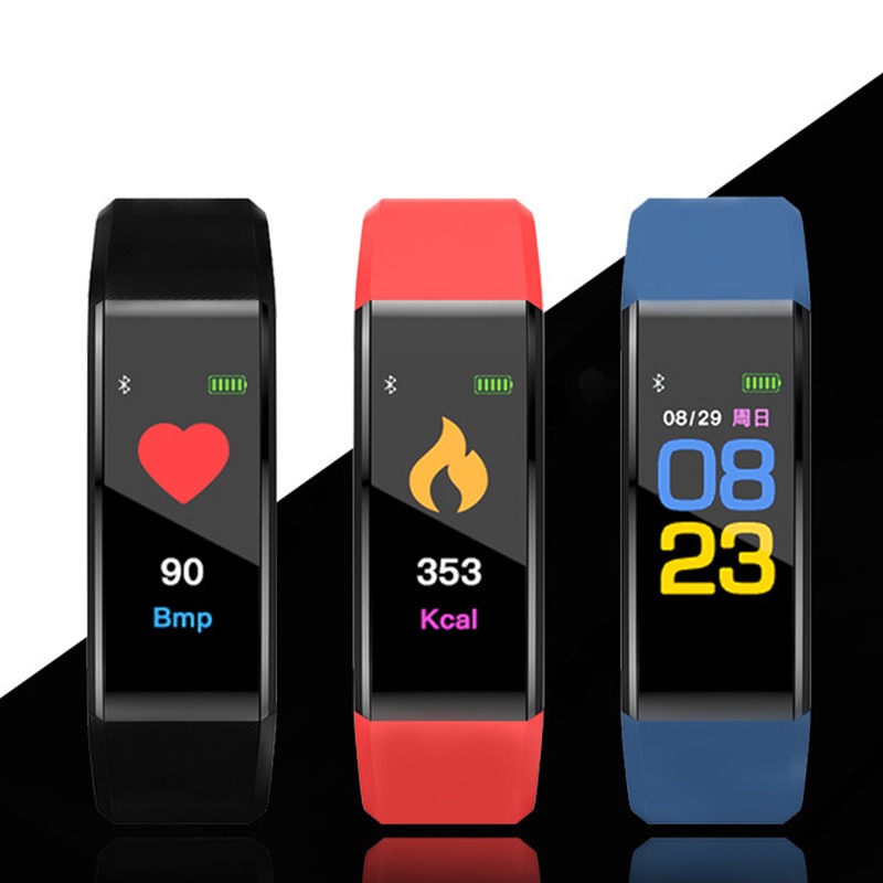 Fitness Bloeddruk/Zuurstof IP67 Waterdichte Smartwatch Stappenteller voor Android en IOS Screen Smart Armband Hartslagmeter