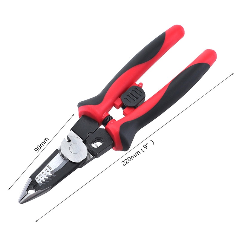 6 IN 1 Multifunction Wire Stripper Cutter 9 inch Electrician Pliers Cable Separation Trimming Hand DIY Tool: 6 in 1 Wire Pliers