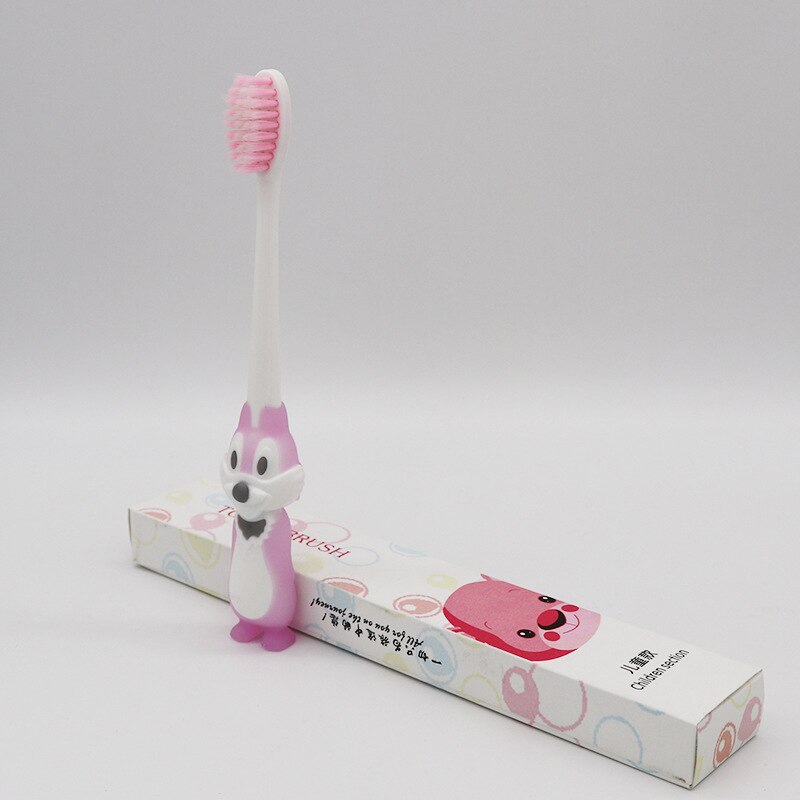 Kids Toothbrush Infant Toothbrush with Handle Silicone Oral Care Cleaning Brush for Toddlers Ages 2-12: pink