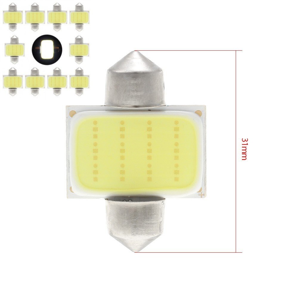 10Stck LED Kolben Birne Innen Lesen Licht 31mm 36mm 39mm 42mm Auto Innen Lampe 1,5 W DC12V Kuppel Lichter Platte lampen Birne: 31mm