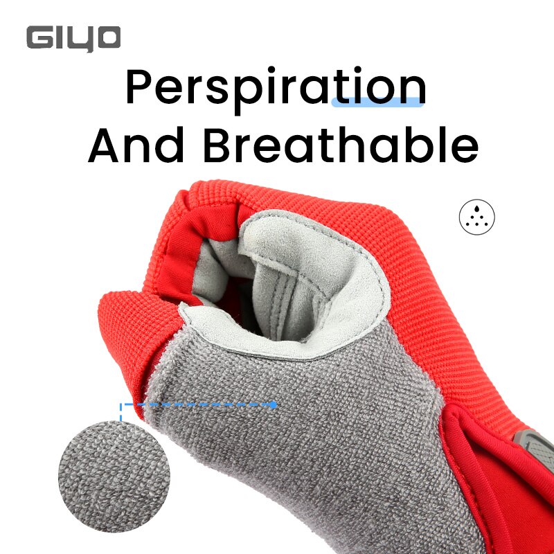Giyo Atmungs Radfahren Voll Finger Handschuhe Tragen-beständig Touchscreen Fahrrad Lycra Stoff Handschuhe Bicicleta Rennrad Lange Handschuhe