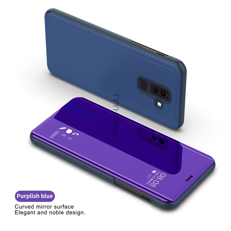 Funda de espejo inteligente para LG K61, Funda de cuero con tapa para LG K61 K 61 K6 1 LGK61, carcasa de teléfono magnética: Purple blue