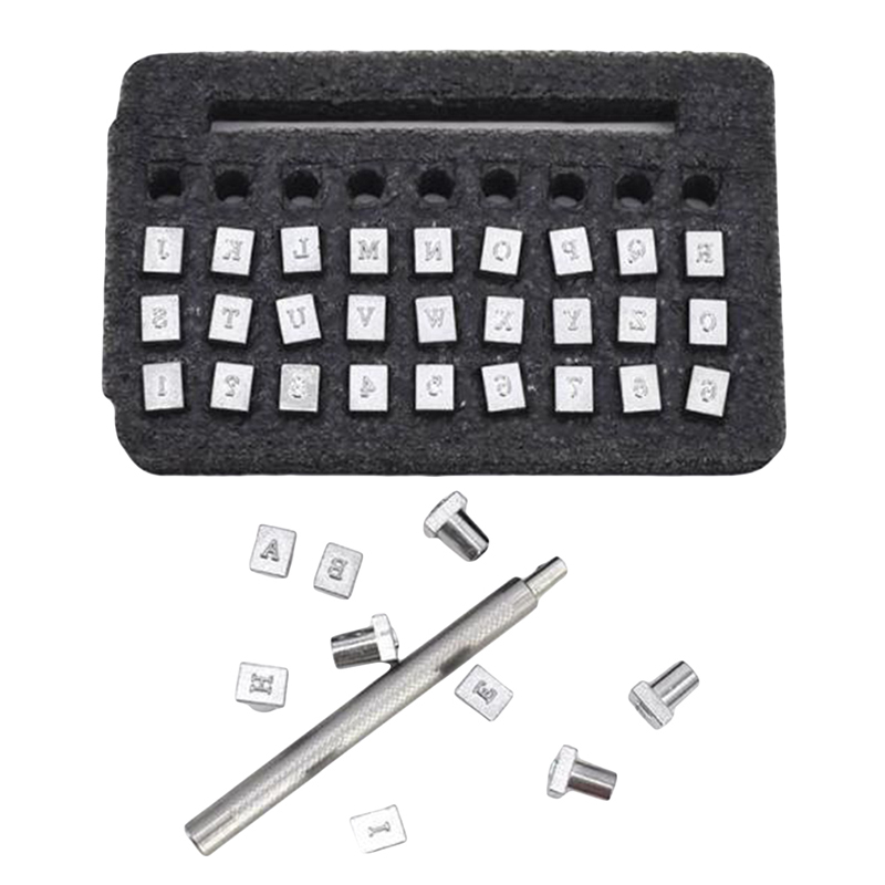 26 stücke 26 Englisch Buchstaben Metall Stempel einstellen Leder Werkzeuge Leder Handwerk Alphabet Leder Stanzen Druck schlagen Werkzeuge
