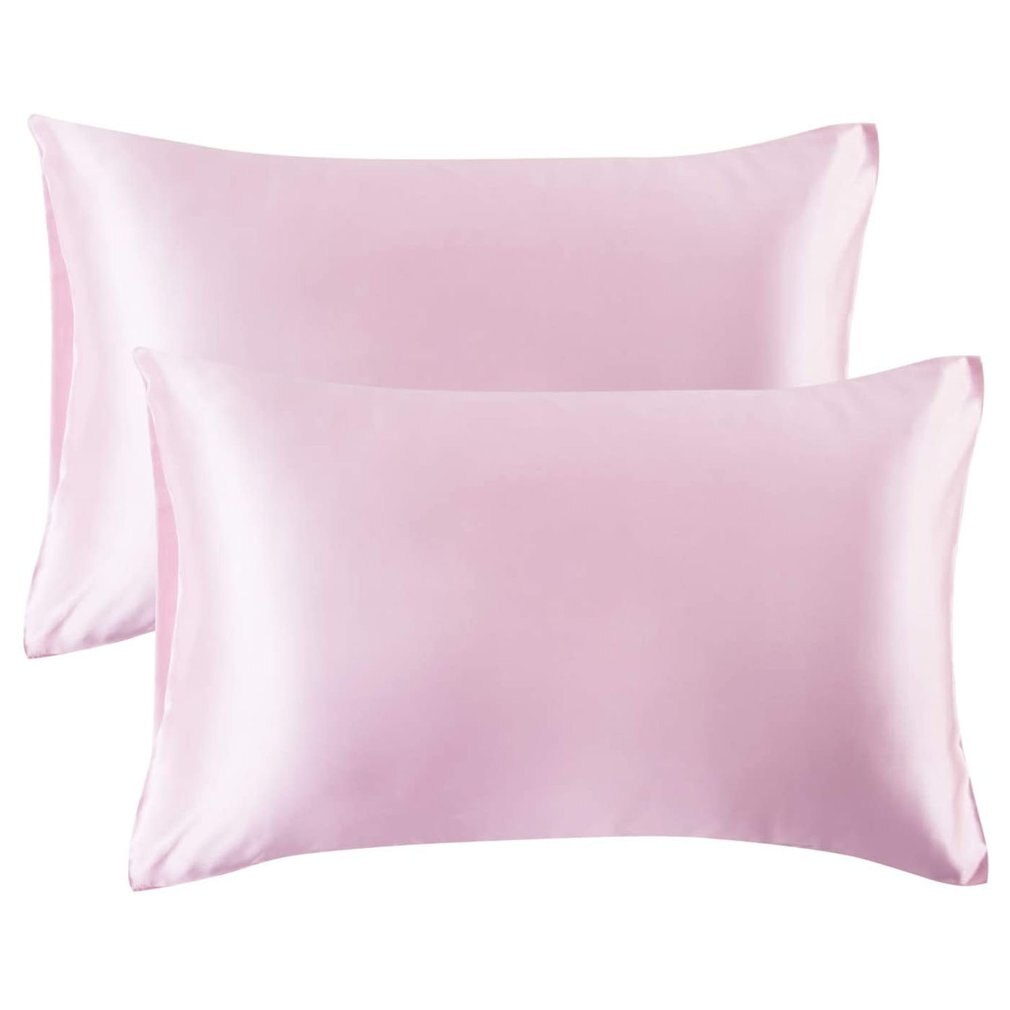 1 pz federa di seta satinata nero rosa tinta unita raso imitazione seta federa US Twin Queen King Size federa Dropship