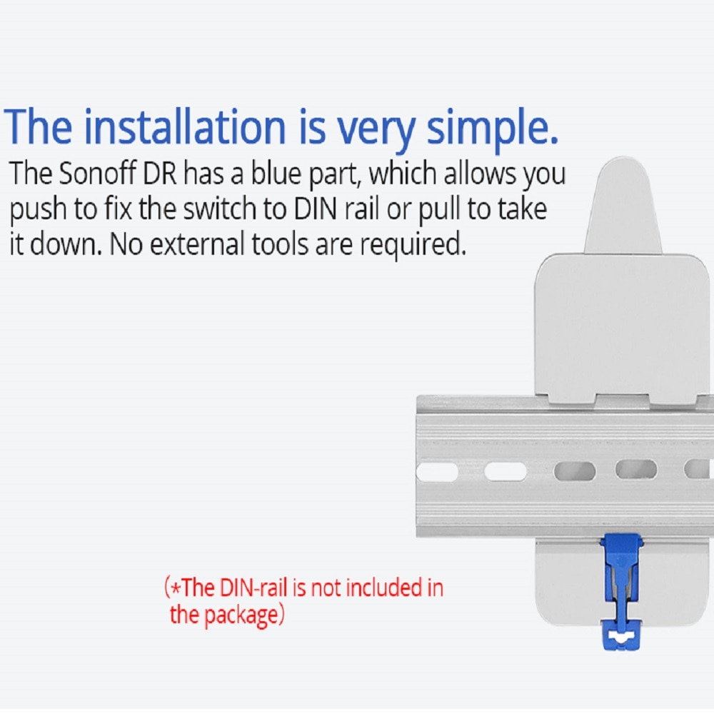 SONOFF DR DIN Tray Rail Case Holder Mounted Adjustable work with SONOFF Basic/RF/TH10/TH16/POW/DUAL/POW R2 Smart Home Automation