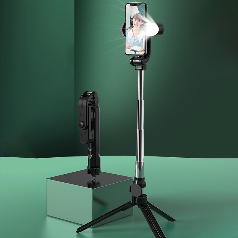 Draagbare Bluetooth Selfie Stok Statief Met Licht Invullen Uitschuifbare Aluminium Remote Selfie Stick Voor Home & Travel