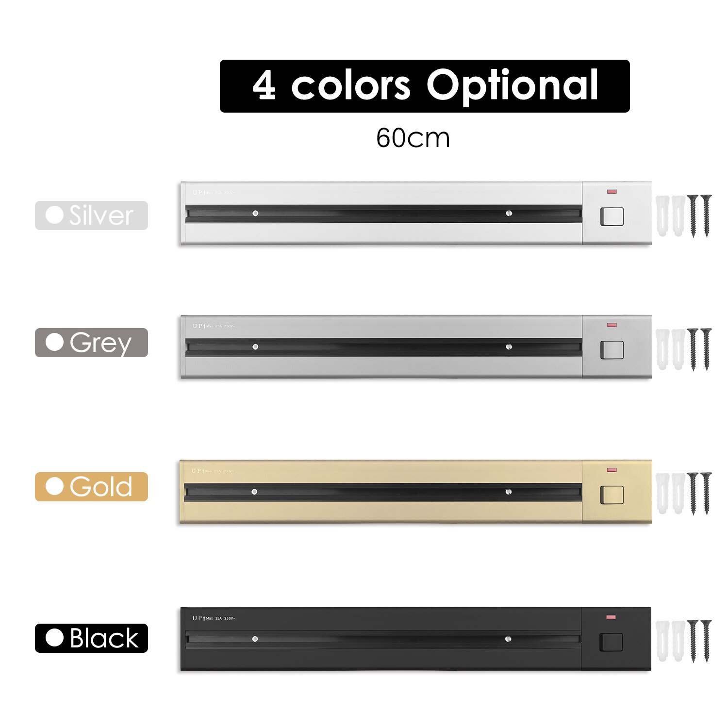 Electrical Outlet Track Surface Mounted Power Outlet Track 60cm Sockets Track Wall Outlet Extension Sliding Rail Works