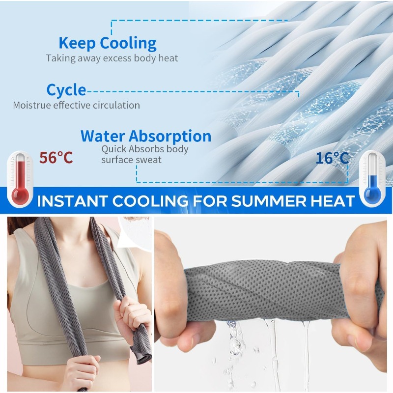 Toalla refrescante, toalla de fibra ultrafina transpirable y suave, adecuada para ejercicios de yoga, correr, fitness, gimnasio, camping y fitness
