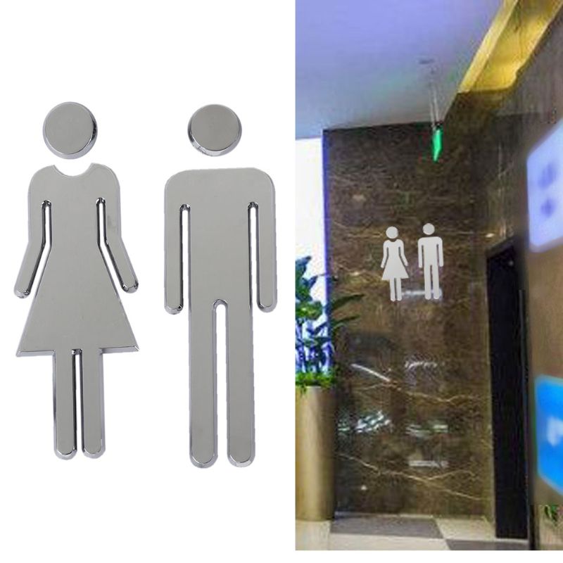 2 stk abs plast avtakbar mann kvinne vaskerom toalett wc skilt klistremerker selvklebende bad hotell kontor diy hjem dørskilt
