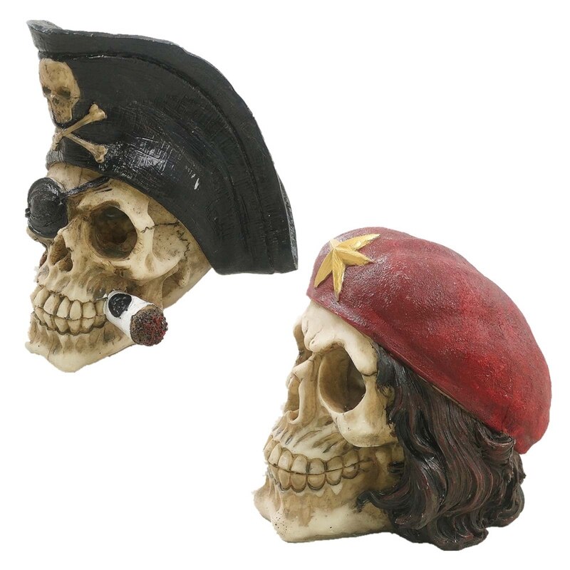 Resin Skull Aquarium Decorations for Fish Tank Aquarium Ornament Simulation Skeleton Cave Hideout for Shrimp Fish