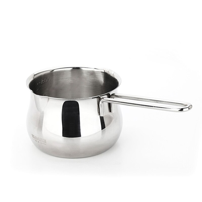 Stainless Steel Milk Pot - 800ml Butter & Chocolate Melting Pot With Scale Lines For Baking & Cooking