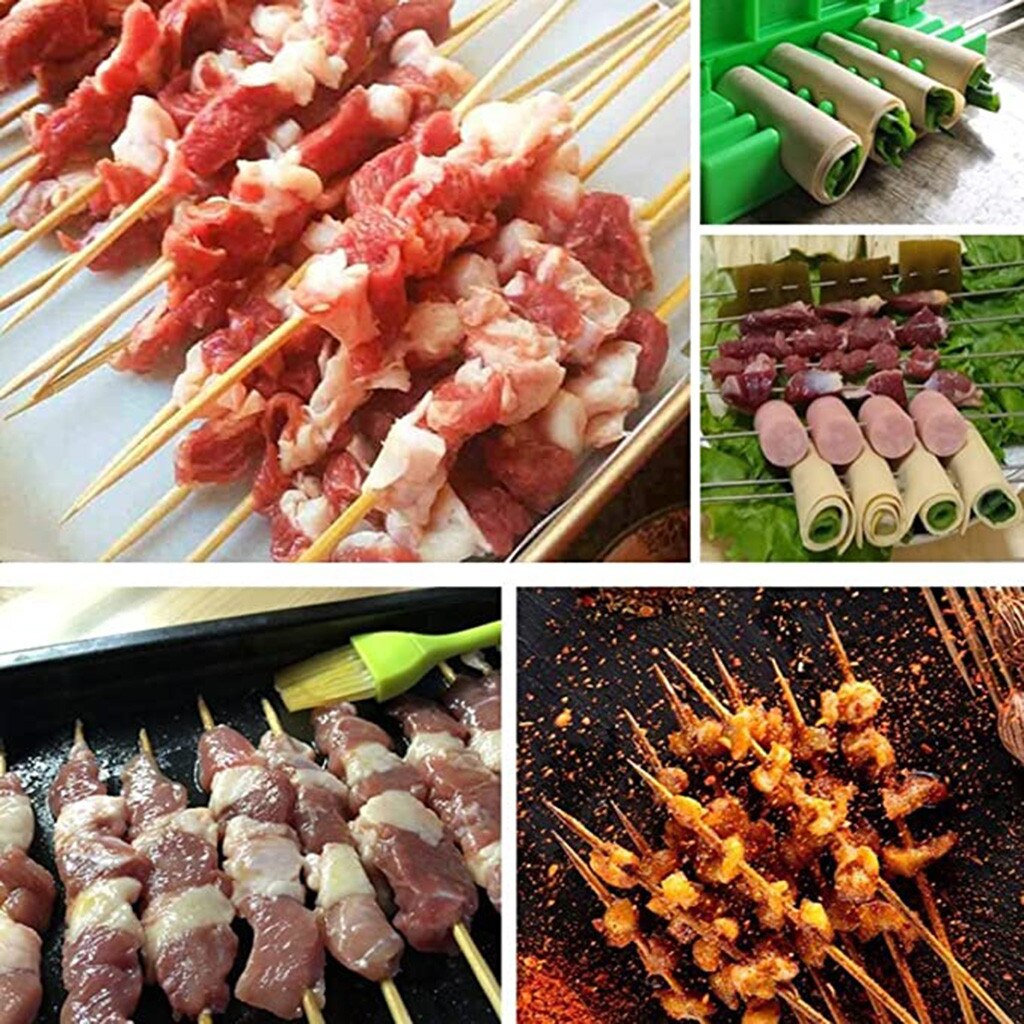 Multifunktionale Grill Stringer Schnell Spieß Einfach Grill Kebab Maker Fleisch Spieß Maschine Bbq Grill Spieße Neue Heiße # R25