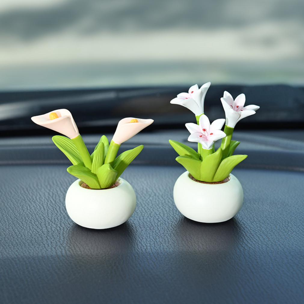 Mini flower pot decorative item, resin decoration, suitable for use on a work desk or as a small decorative item for a cross-bor