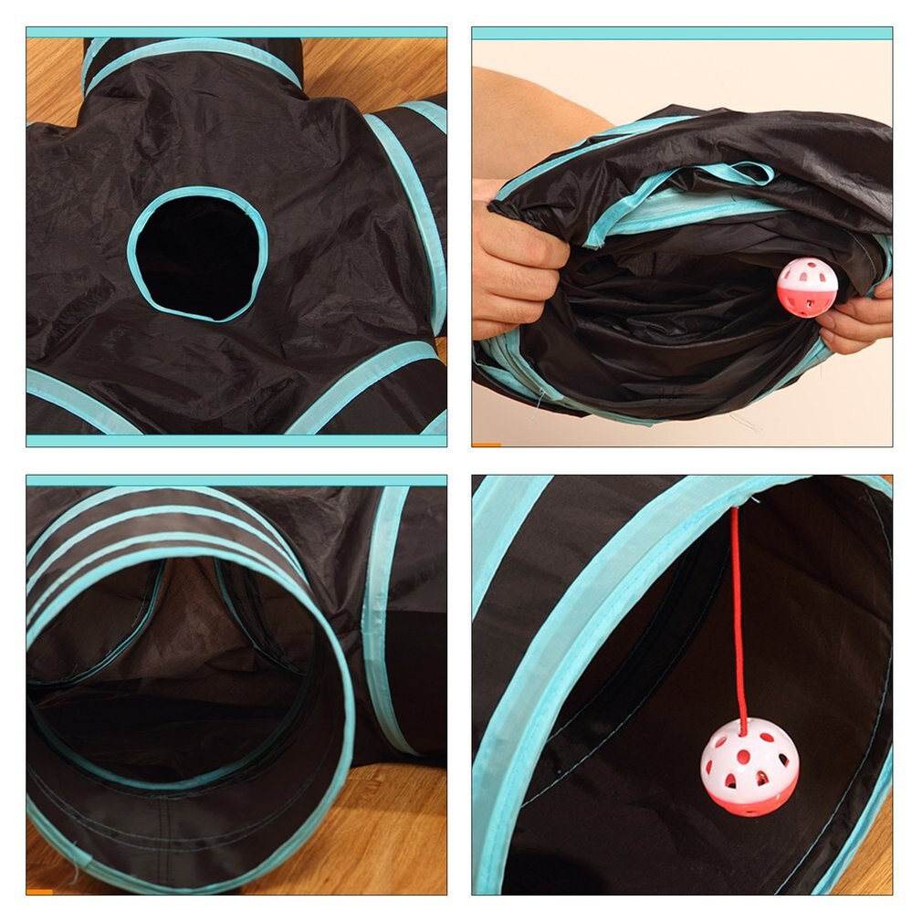 1 pièces chat jouet chien jouet trois canaux Tunnel jouet chien chat Tunnel jouet chat canal roulant Totoro Tunnel té