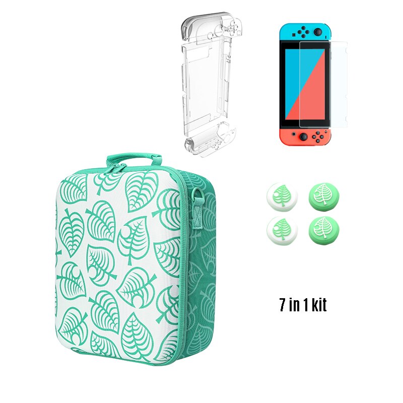 Animal Crossing Storage Bag for Nintendo Switch Nintend Carrying Case Portable Pouch for Nitendo Switch Pro Joycon Accessories: L 7 in 1