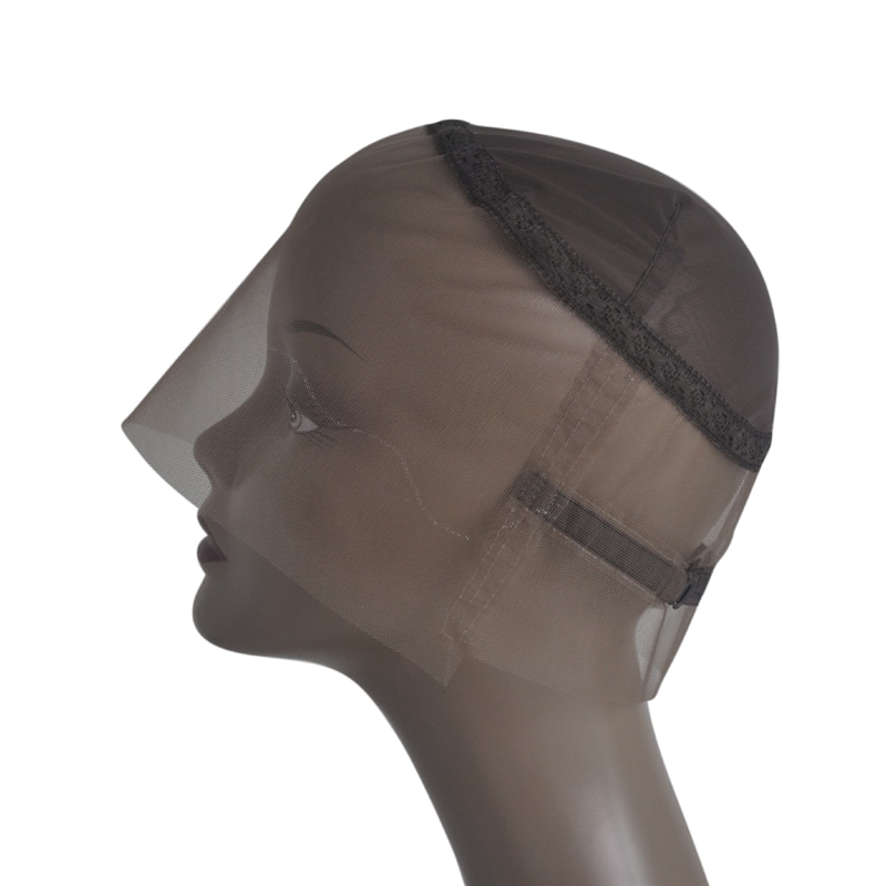 Perruque Full Lace Wig 360 marron, bonnet en dentelle suisse faite à la main avec bretelles réglables, pour fabrication de perruque 360