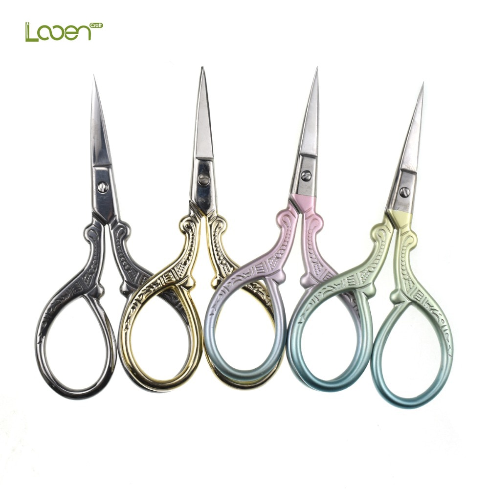 Small Tailor Scissors Cross Stitch Sewing Tools Home Paper-cut Scissors Sharp Shears Women Silver Handcraft Sewing Accessories