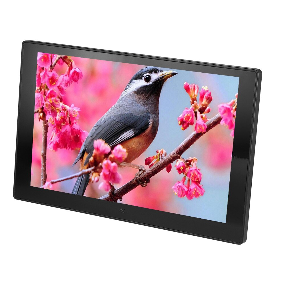 IPS 10 inch Digital Picture Photo Frame Full-View Screen Photo Album 1280*800 Clock Calendar Video Player: Black / US Plug
