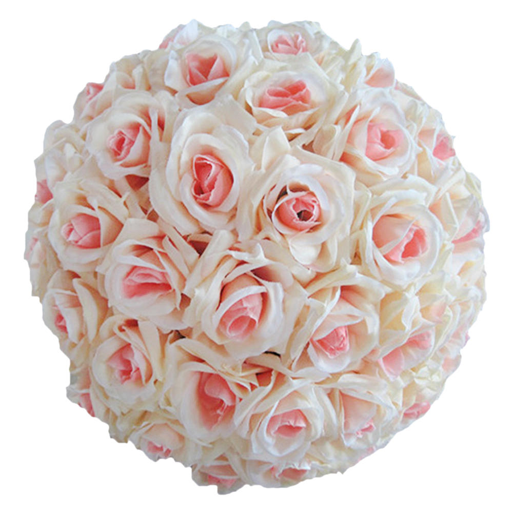 Wedding Decoration Silk Rose Balls Flower Kissing Ball Wedding Decoration Home Party Decor Accessories: Beige