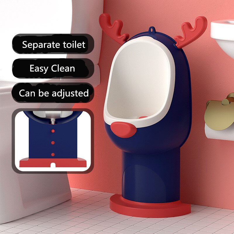 Urinario de pie para niños, inodoro montado en la pared, altura ajustada, orinal de ciervo, adaptador de baño para entrenador de orina, 2 colores