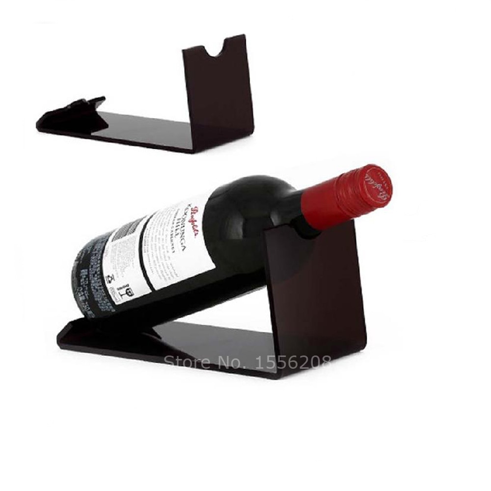 Creatieve Acryl Wijnrek Zwart Wijn Glazen Fles Houder Bar Stand Beugel Display Stand Home Decor
