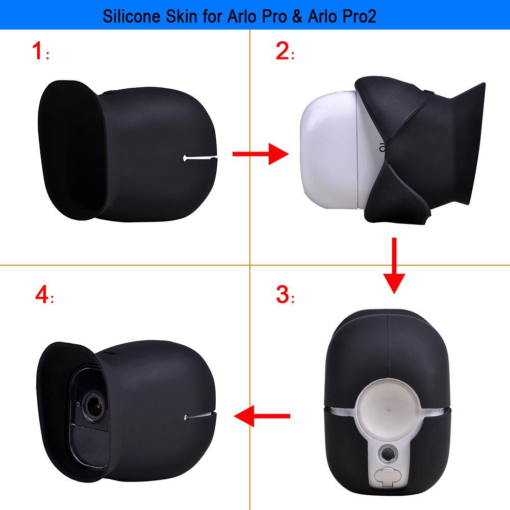 LCD Display USB Dual Charging Station Charger with 2X Silicone Skin for Arlo Pro 2 Arlo Security Light and Arlo Go Battery