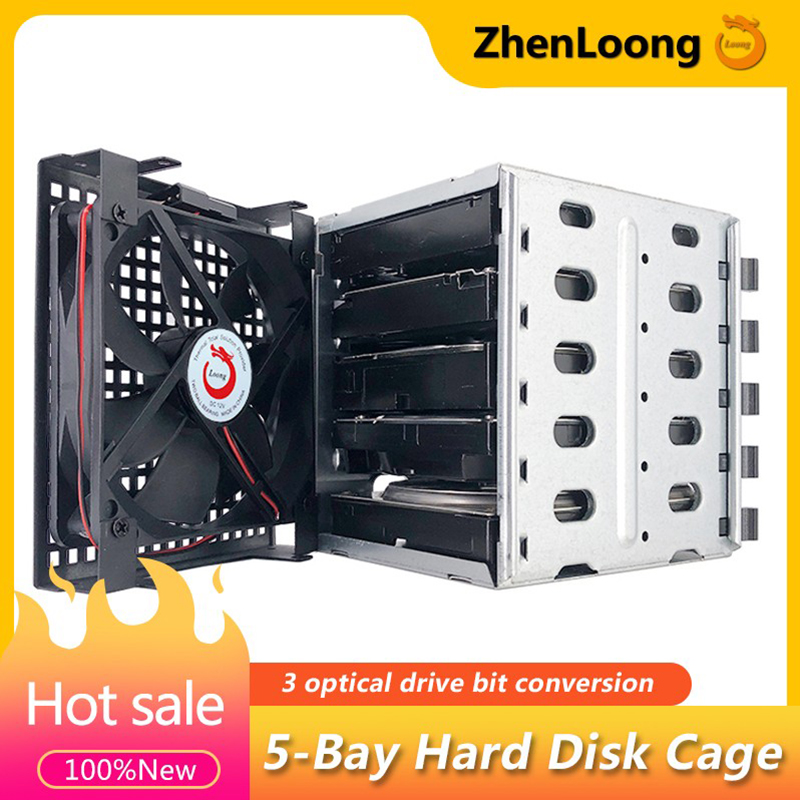 ZhenLoong 5.25 To 3.5 HDD Adapter Caddy Bracket SATA SAS Tray Hard Disk Rack Enclosure Chassis Optical Extension Hard Drive Cage