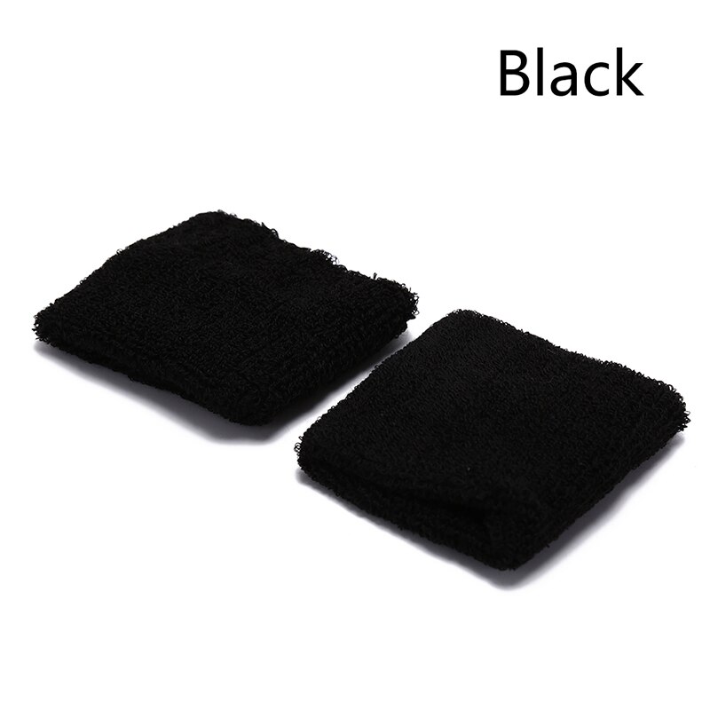 Bomull unisex sport svettband armband basket handledsskydd kör badminton basket stag frotté svettband: Svart