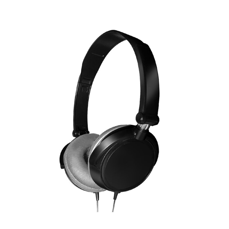 Auriculares con cable y micrófono estéreo, cascos con interfaz redonda de 3,5mm, sonido HiFi, auriculares estéreo de música portátiles: Black