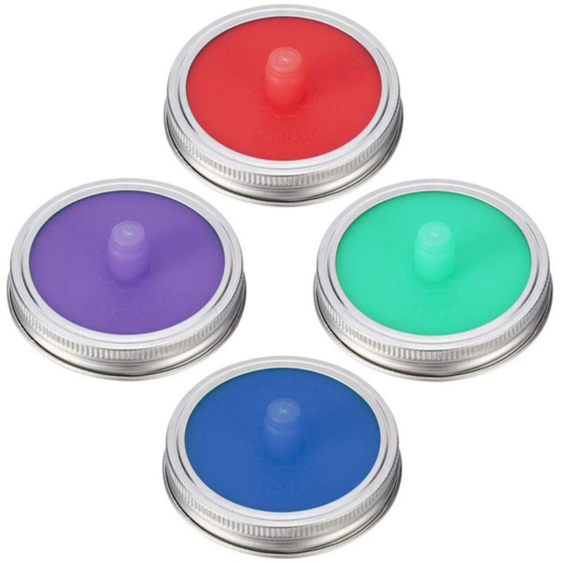 Brede Mond Mason Pot Deksels Siliconen Deksels Met Verzegelde Ring Waterloze Luchtsluis Gisting Deksels Voor Zuurkool Kimchi Pickles