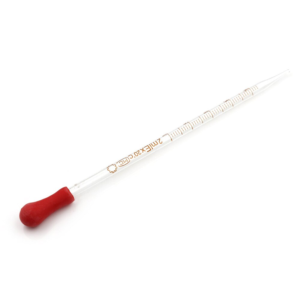 1 Stuks 0.5Ml/2Ml/3Ml Rode Rubberen Hoofd Dropper Glazen Pipet Lab Druppelaar Pipet met Schaal Lijn Transparant