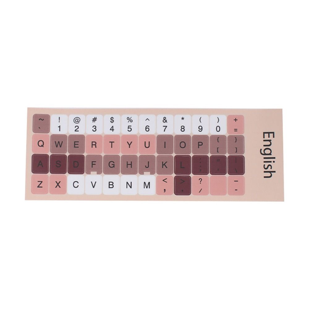 DIY Multi-language Keyboard Stickers Spanish/English/Russian/Deutsch/Arabic/Italian/Japanese Letter Replacement For Laptop PC: Pink