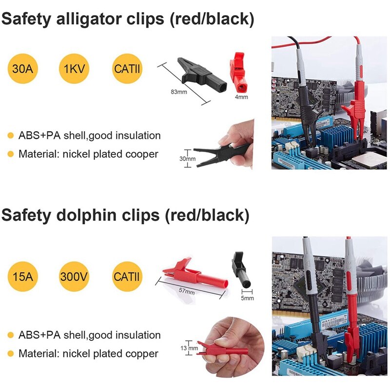 P1600C 24 in 1 Test Leads for Multimeter Probe Test Leads Kit Automotive Probe Set Ic Test Hook Alligator Clip