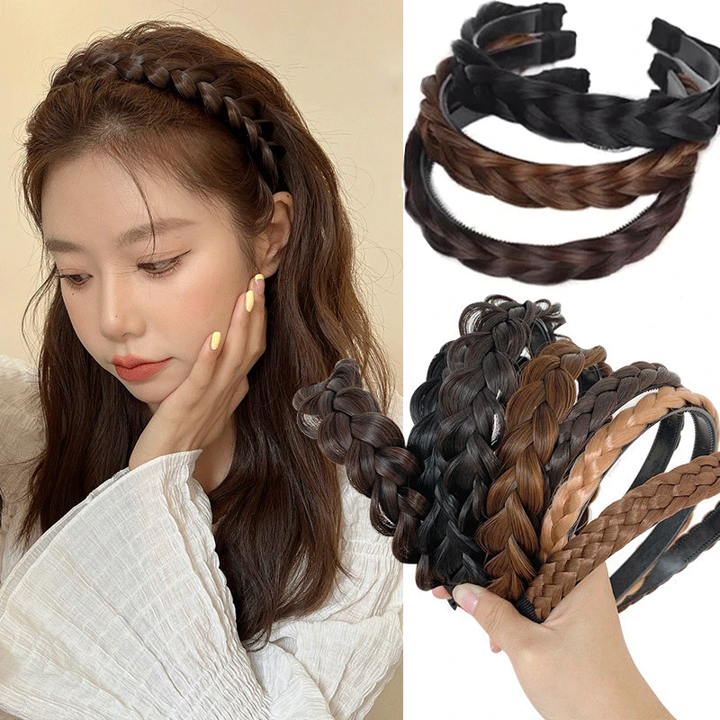 Zopf Haarband Frauen Fishbone Braid Frauen Perücke Twist Braid Stirnband Haarnadel Böhmen rutschfeste Kopfschmuck Braut Haarschmuck