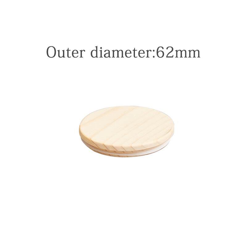Natural Pine Wooden Cover Lid Reusable Kitchen Tissue Bottle Sealing Cap Canned Storage Mason Jar Lids Wide Mouth Cover Wood Lid: 62mm