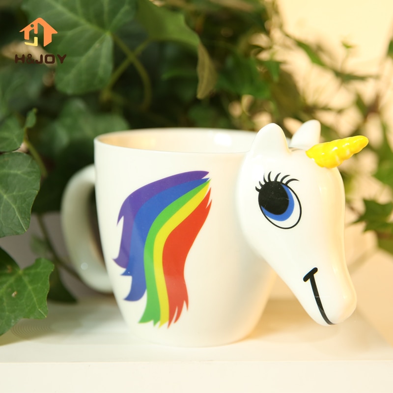 Cartoon Eenhoorn Mok Verkleuring Cup Voor 3D Eenhoorn Cup caneca Magische Mok kleur veranderende Magische Paard Kopjes Koffie Cup