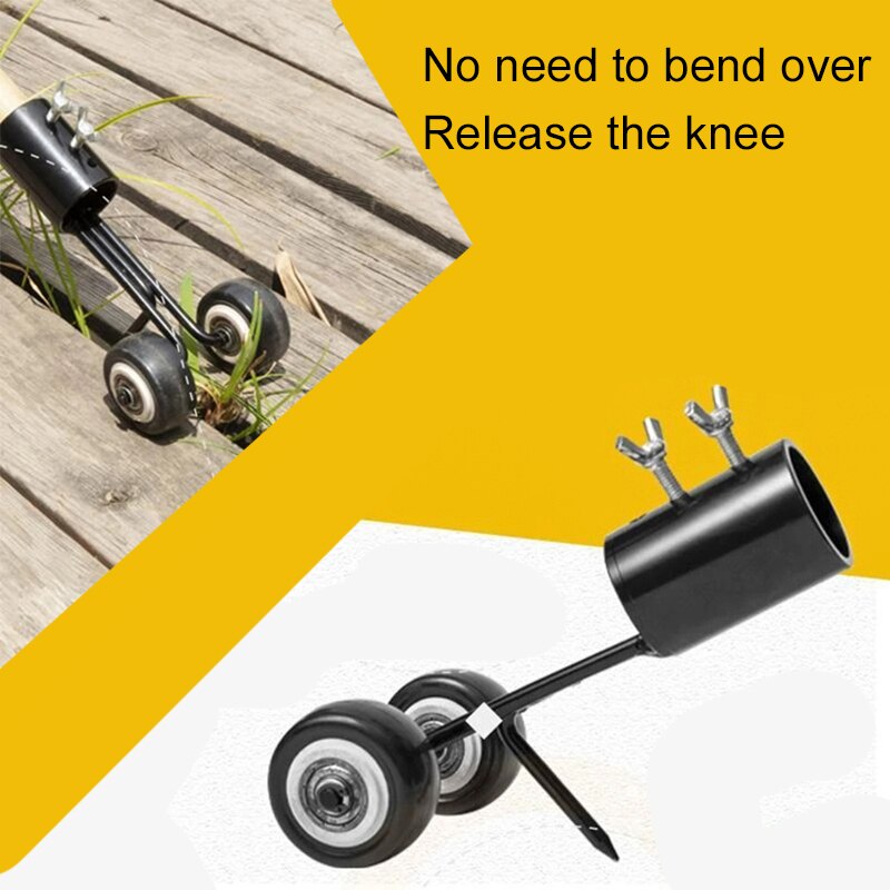 Ogräsryckare ogräsrensare med hjul ogräsavdragare verktyg med långt handtagsborttagare trädgårdsarbete ogräsredskap grästrimmer