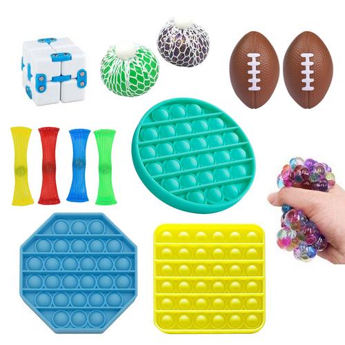 22 Pack Zappeln Sensorischen Spielzeug Set Stress Relief Spielzeug Autismus Angst Relief Stress Pop Blase Zappeln Sensorischen Spielzeug Für Kinder erwachsene: 18