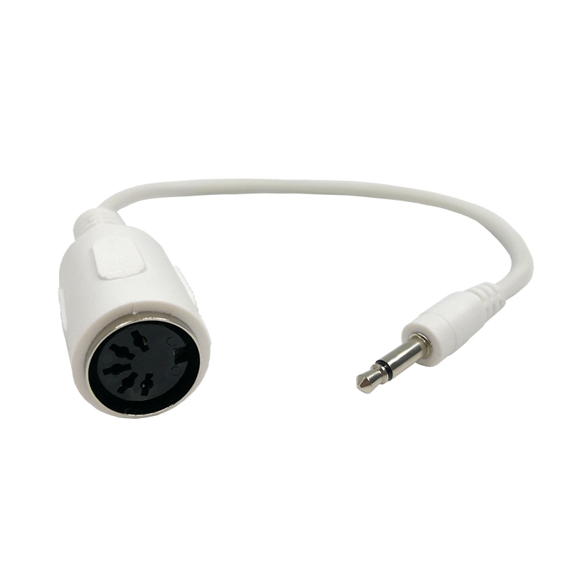 MIDI Adapter Cable - 5-Pin DIN Female to 3.5mm Mono Jack Male - 15cm White