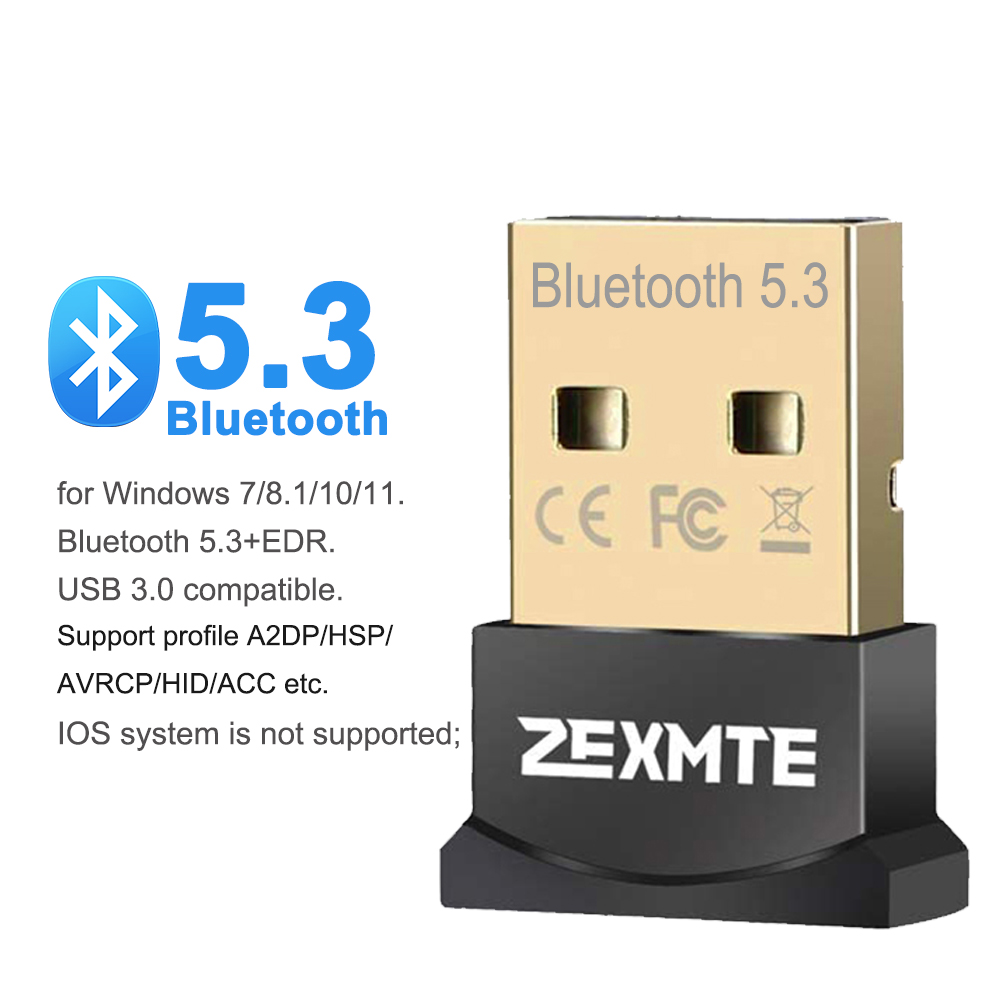 Zexmte 180M Bluetooth 5.4 5.3 5.1 Adapter USB Bluetooth Dongle for Windows 11/10/8.1 Mouse Keyboard Audio Receiver Transmitter: Dark Purple