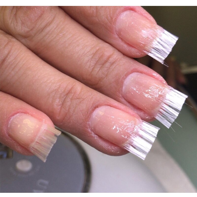 Extensión de uñas de fibra de vidrio para uñas, extensión de uñas de seda, puntas acrílicas de oro rosa, herramienta para pinchar uñas
