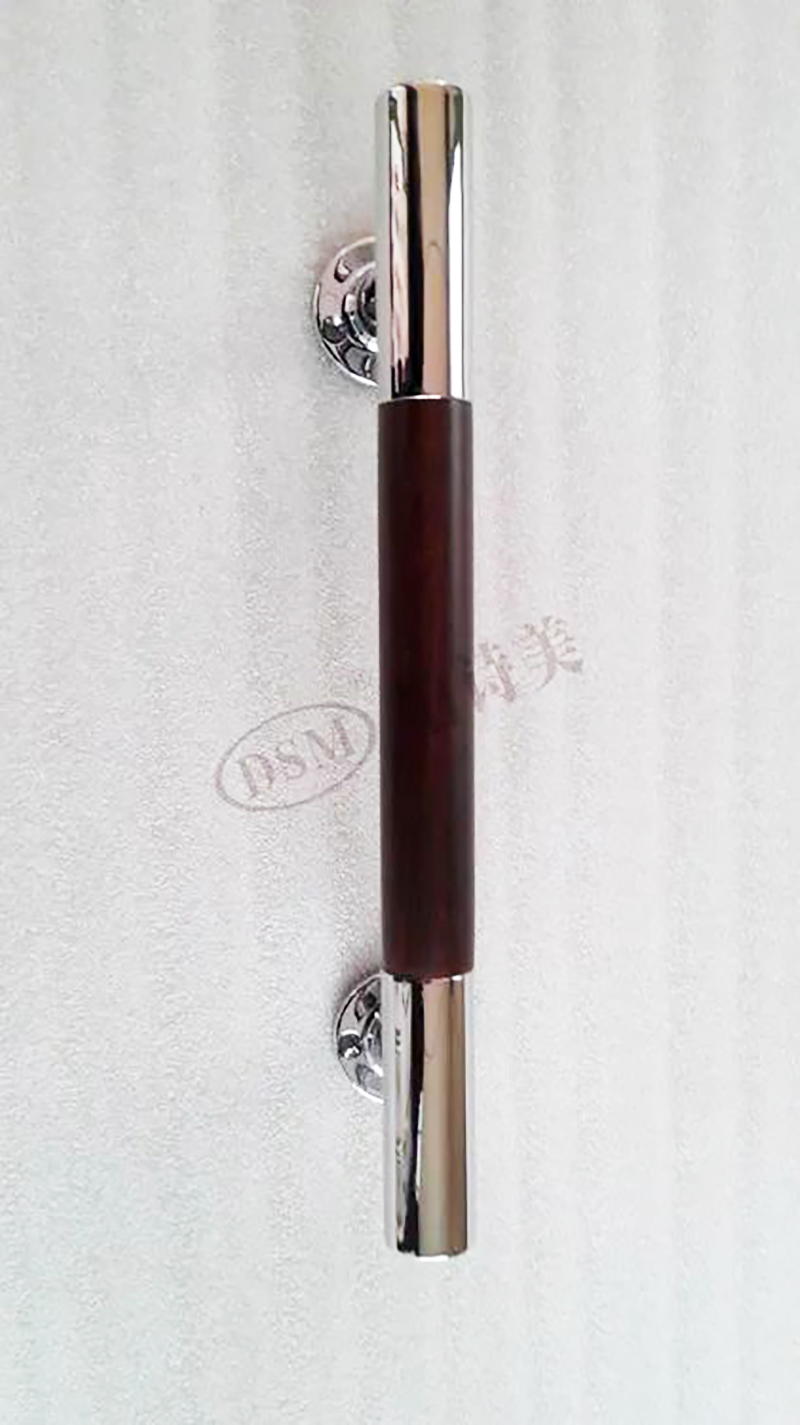 1 styck enkelsidigt beslag gyllene dörrhandtag rostfritt stål plus svart massivt trähandtag entrédörrhandtag pa -377-l300mm: Champagne