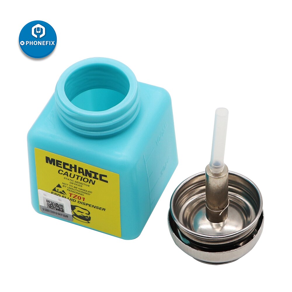 180Ml Esd Vloeistof Dispenser Monteur Plastic Alcohol Fles Metalen Cap Druk Pompen Fles Voor Soldeerbout Reparatie