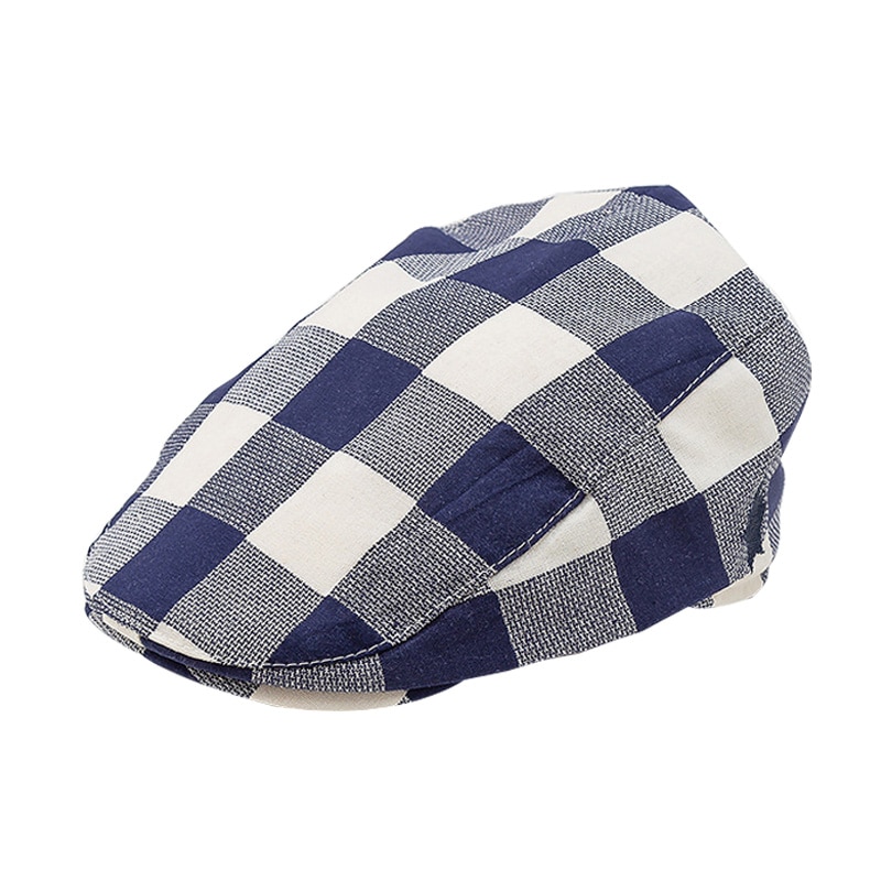 Nuovo cappello da bambino per l&#39;autunno inverno bambino bambini ragazza e ragazzo carino moda caldo cappello per bambini berretto berretto traspirante berretto parasole per bambini: Navy plaid