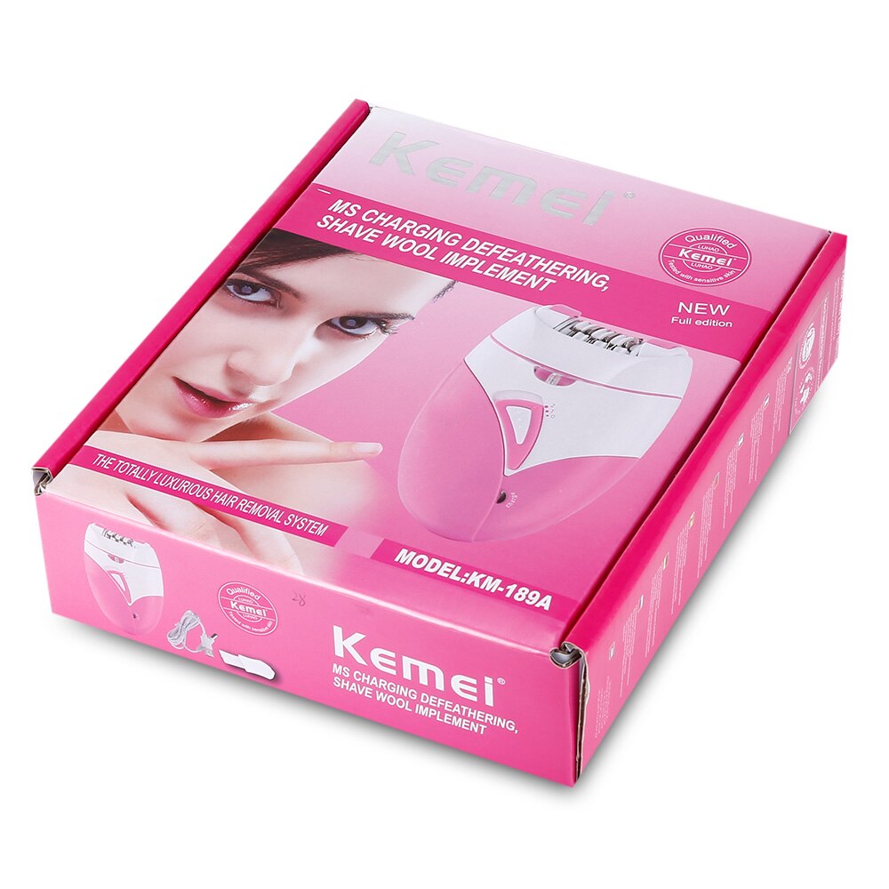Kemei kvinnes epilator usb lade hårfjerningsmaskin elektrisk oppladbar dame barbering trimmer hårfjerning