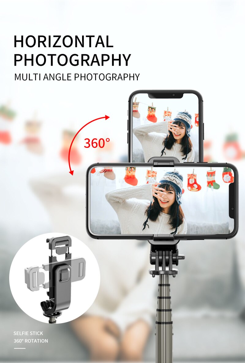 L03 Wireless Bluetooth Selfie Stick For IPhone IOS Android Foldable Handheld Monopod Extendable Mini Aluminum Alloy Tripod