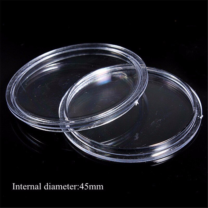 10 Boxed Lighthouse Coin Capsules All Sizes Available Plastic Clear Round 18mm to 50mm Display Case Extra Coin Holder Box: 45