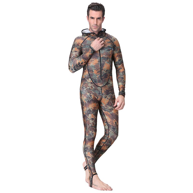 Men Nylon Diving Wetsuits One Pieces Long Sleeve Swimwear Diving Suits Camouflage Full Body Jumpsuits Diving Equipment