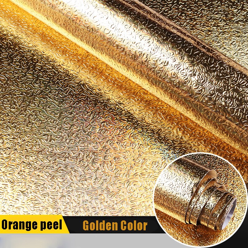 Multi Kitchen olejoodporne naklejki wodoodporne folia aluminiowa szafka kuchenna szafka samoprzylepna naklejka na ścianę tapety zrób to sam: golden orange peel / Thicken 40x100cm