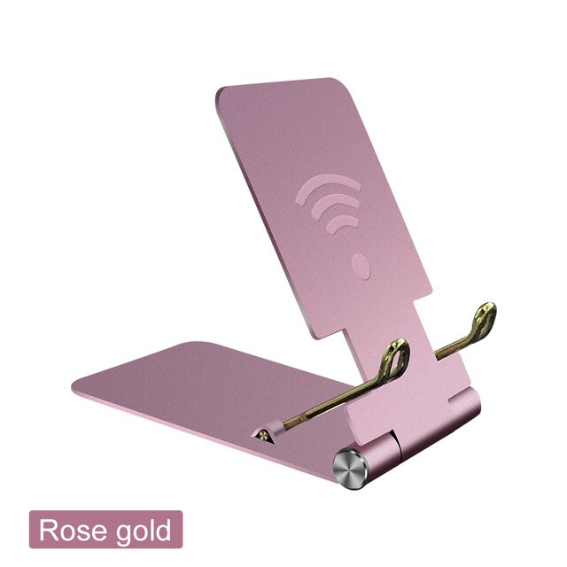 Mini Desk Adjustable Metal Stand Mobile Portable Smartphone Support Tablet Stand for iPhone 11 XS Cell Folding Phone Holder: rose gold